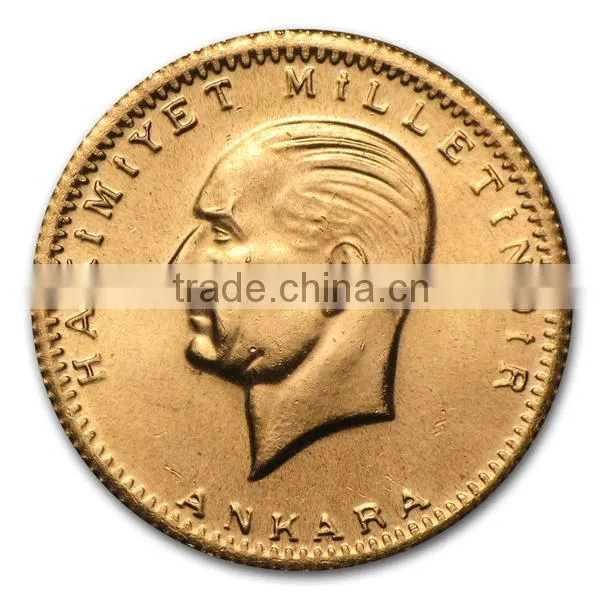 1 oz Turkey Kurush Ataturk Replicas Tungsten Gold Coin Banknotes With Thick Gold Plating