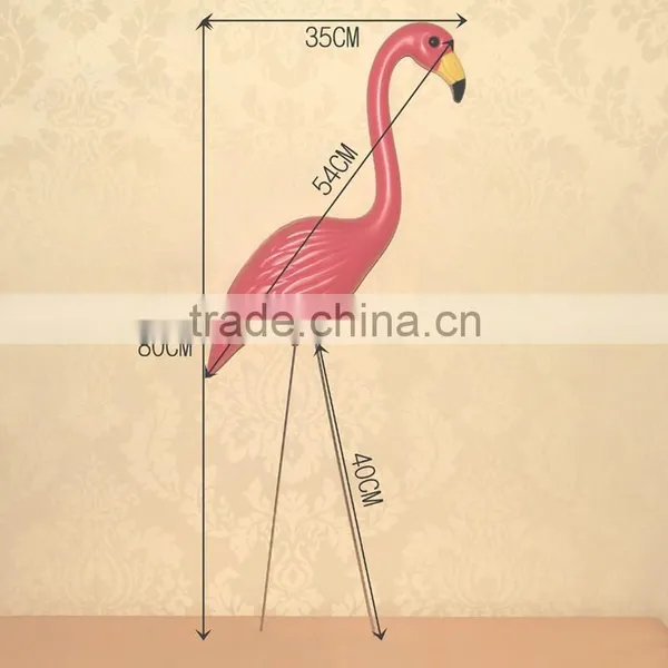 1 Pair Red Lawn Flamingo Figurine Plastic Party Grassland Garden Ornaments Decoration photo-5