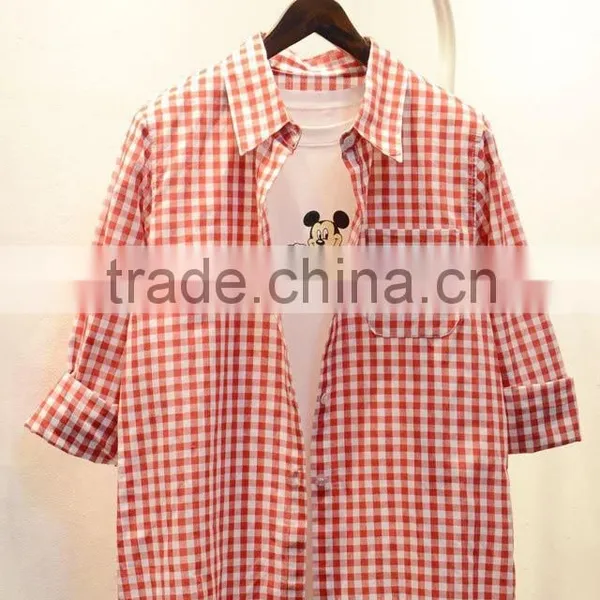 Ladies Plaid Casual Shirt photo-5