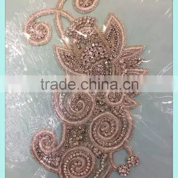 Fashion Bridal Accessory Decorative Embroidery Beaded Applique