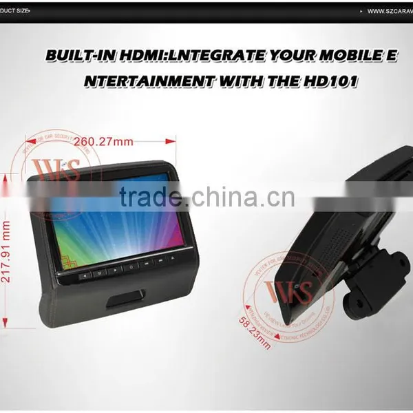 Hot Selling 9 Car Pillow Headrest Monitor DVD Player Without DVD Driver Car Mp3 Player photo-5