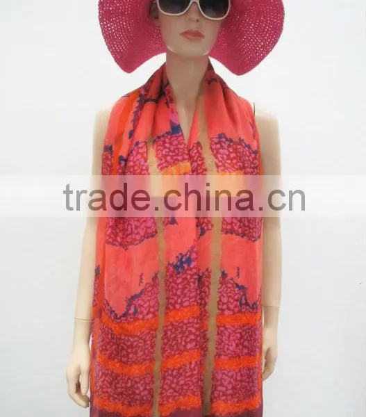 Leopard Stripes Scarf,100% Polyester Scarf,Fashion Accessories
