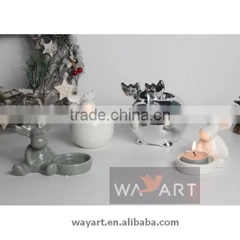 Unique Design Of Christmas Reindeer Candle Holders For Ceramic Christmas Decoration photo-2
