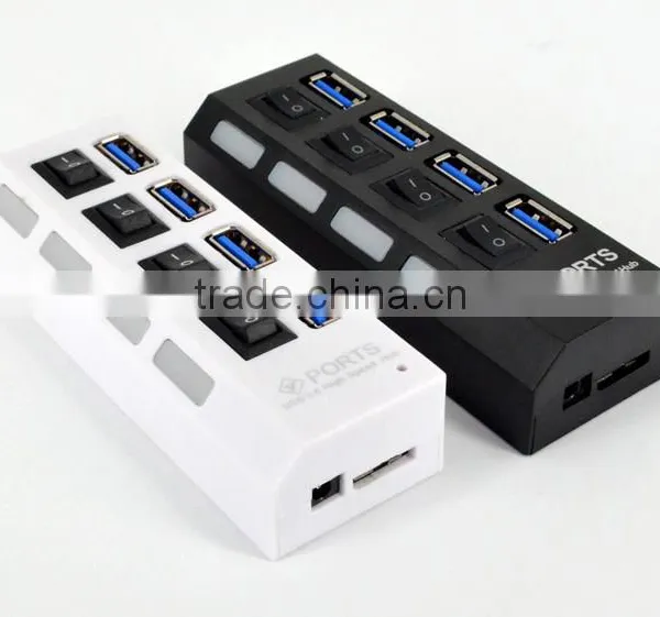 High Speed USB3.0 HUB 4Ports 5Gbps Splitter Power Adapter photo-4