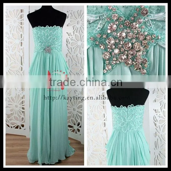 Elegant Off-shoulder Light Green 2013 New Model Evening Dress