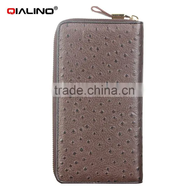 QIALINO Zipper Wallet Genuine Leather Men's Wallet Handbag photo-3
