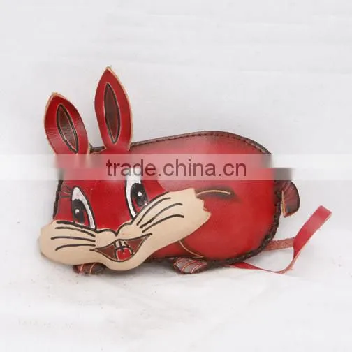 Handmade Leather Large Rabbit Coin Purse photo-5