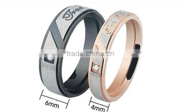 Vintage Engrave High Polished 316L Stainless Steel Wedding Band Ring for Lovers photo-5