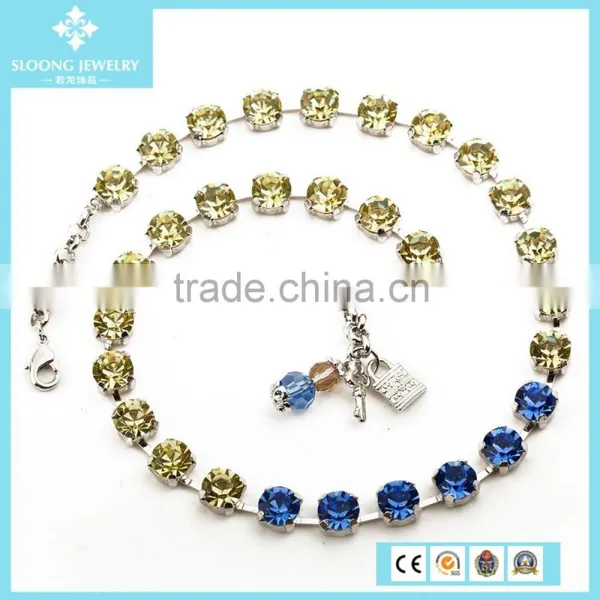 Hot Sale Rainbow Colors Crystal Beaded Statement Necklace photo-2