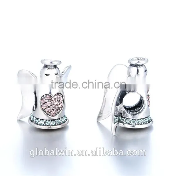 Wholesale 925 Sterling Silver Angel Floating Pendants Jewelry photo-2