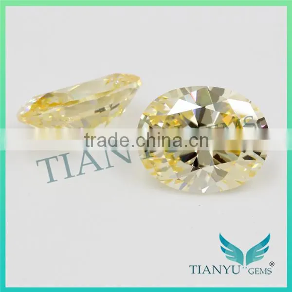 Wholesale Synthetic Zircon Gemstones Oval Cut L-Yellow CZ Stones photo-4