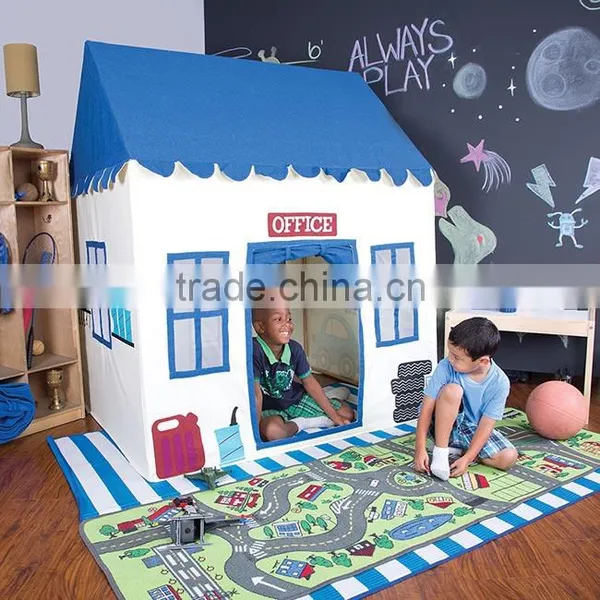 Wholesale OEM Duty Cotton Canvas Indoor Wooden Children Toy House Boy Kids Play Tent House photo-3