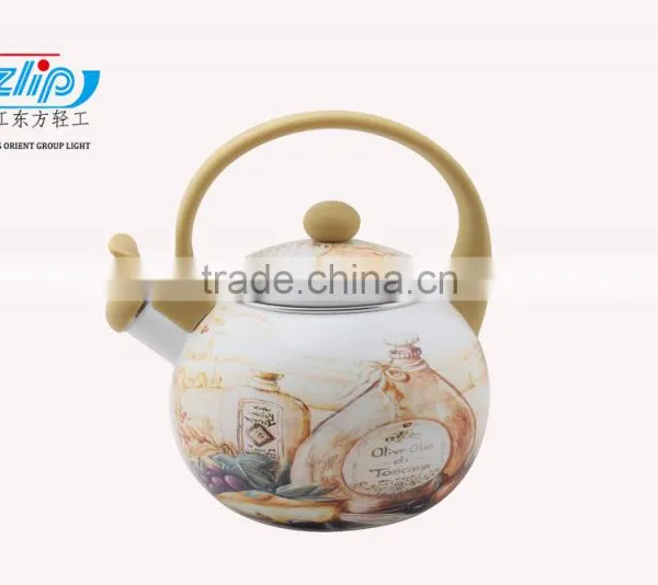 2.2L High Quality Enamel Kettle With Plastic Handle Beautiful Decor photo-3