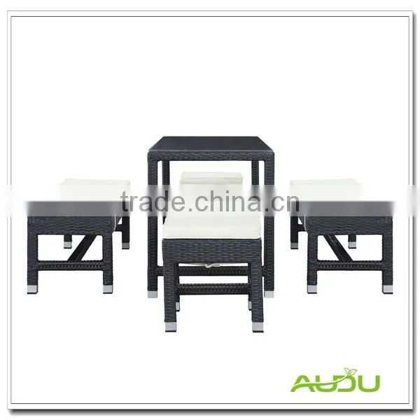 Rattan Patio Bar Set/Black Rattan Home Patio Bar Set With Cushion photo-3