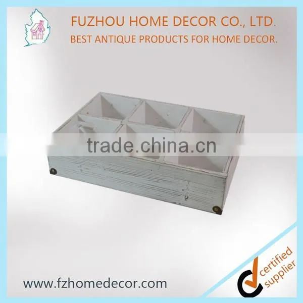 Distressed Wooden Storage Crate With Metal Handle photo-5