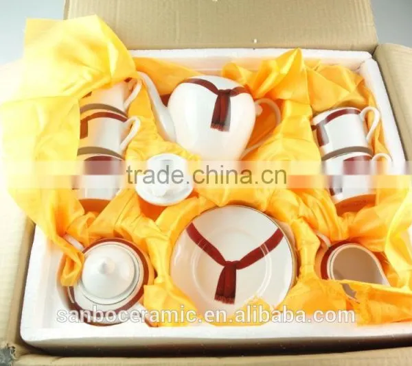 Stock Cheap Hot Sale 17pcs Porcelain Tea Set With Gift Packing photo-2