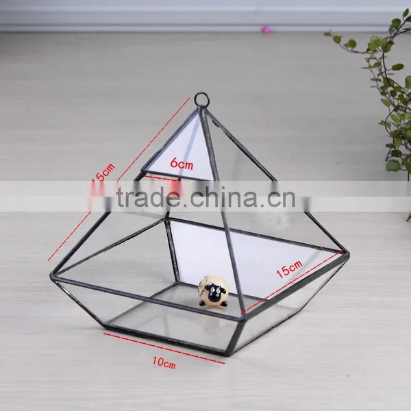 One Face Opening / Cube Terrarium / Indoor Mini Modern Planter / Handmade / For Airplant Vintage Glass Terrarium Box photo-3