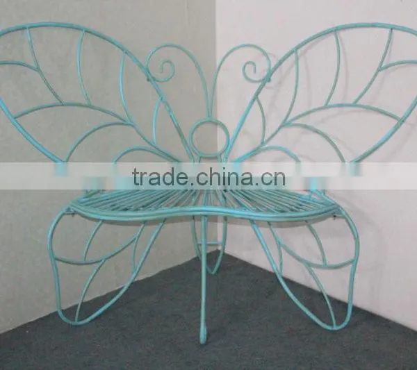 Metal White Butterfly Garden Bench photo-6