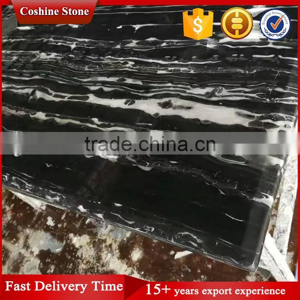 90 Degree China Nero Portoro Black Marble Countertop photo-2