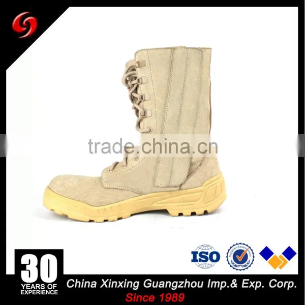 Factory Price Khaki Suede Cow Leather Army Tactical Military Desert Boots With Zipper photo-2