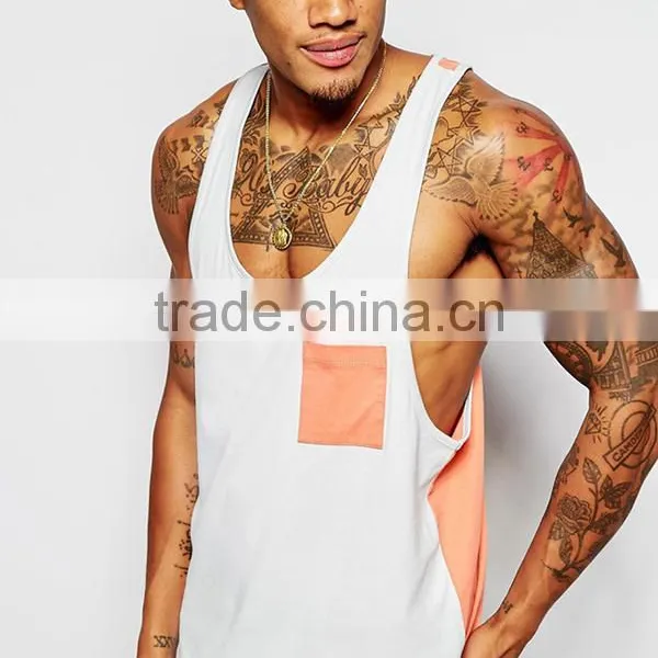 Fashion Men Plain Tank Top With a Pocket photo-2