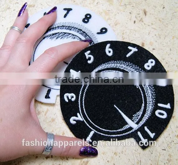Custom High Quality Embroidered Personality Clock Patch for Clothes Embroidery Patch Made in China Choose Size/color photo-4