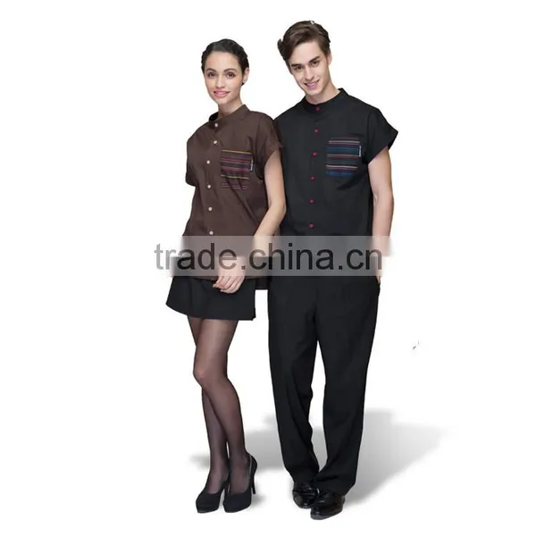 OEM Unisex Waiter Uniform and Restaurant Uniform With Apron photo-4