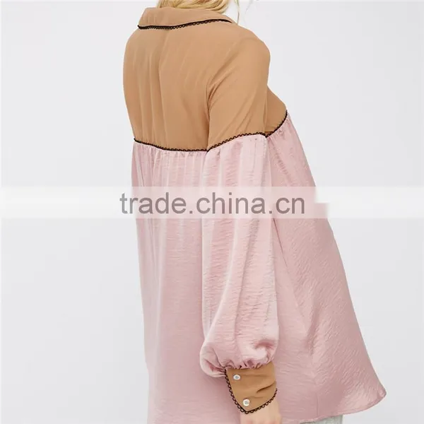 2017 OEM Spring Silky Sheer Femme Scalloped Trim Sleep Shirt photo-3