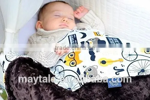 Ultra Soft Baby Minky Blanket With Cotton Print photo-5