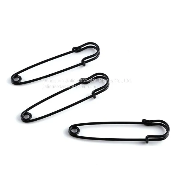 Black Painted Big Garment Brooch Safety Pin 3 Inch Length photo-5