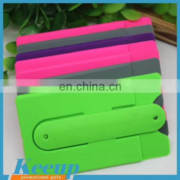 3m Sticker Smart Wallet Mobile Card Holder With Silicone Stand for Phone