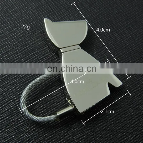 Cute Cat Shape Stainless Steel Wire Rope Key Chain for Souvenir Gifts photo-5