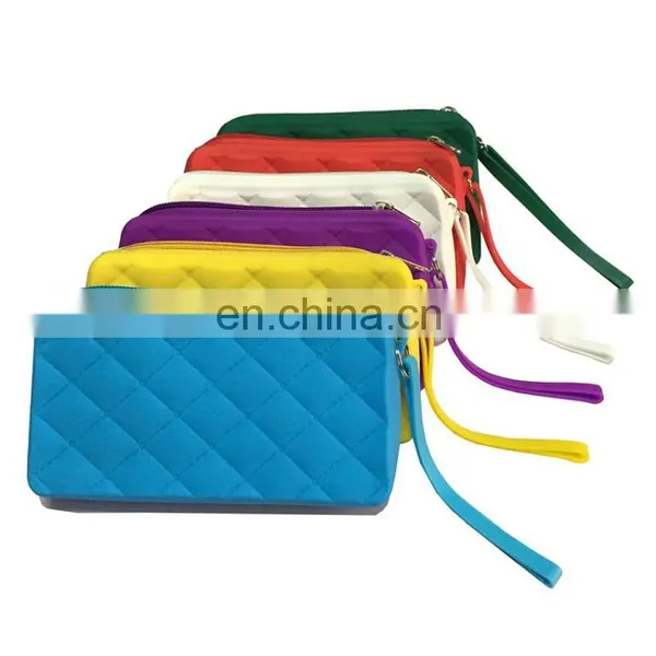 Fashion Clutch Candy Jelly Girls Purse Wallets Rectangle Women Wristlet Silicone Bags photo-3