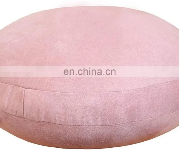 Super Soft Suede Floor Pillows 3 Denier Feather Like Polyester Filling Floor Cushion Seat Round Decorative Throw Pillow photo-2