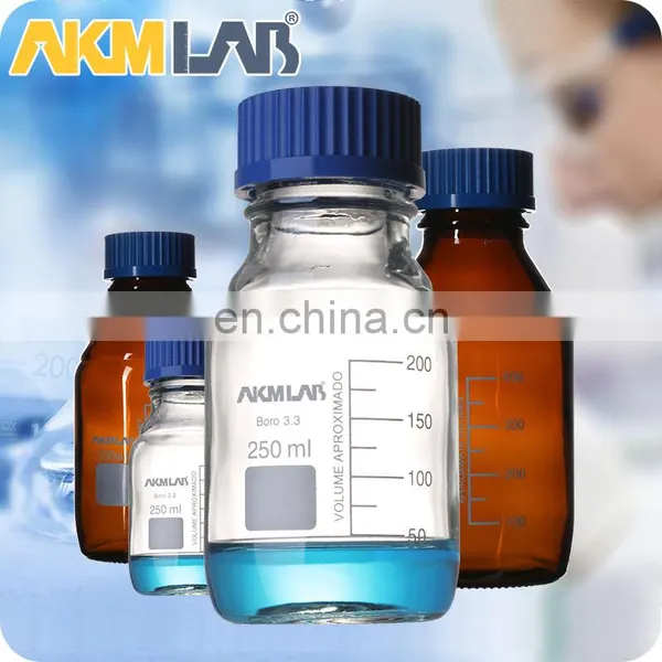 AKMLAB 100ml Borosilicate Reagent Bottle With Blue Plastic Cap photo-3