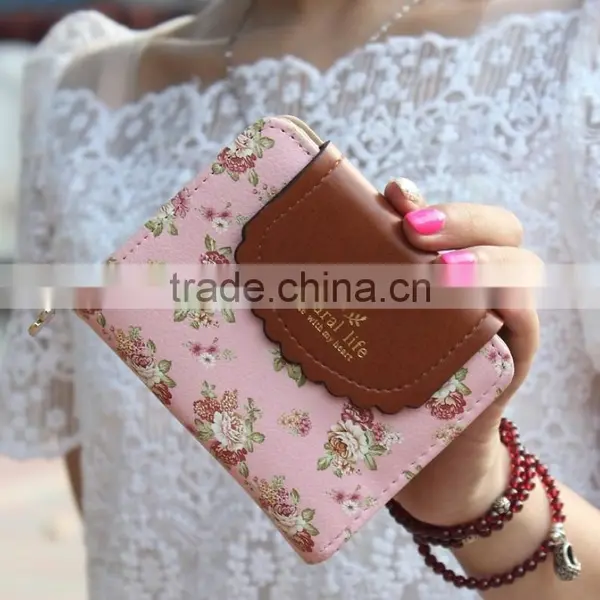 Fashional Leather Wallet Billetera Para Dama de Calidad Simple and Cheap Style Foldable Cartera
