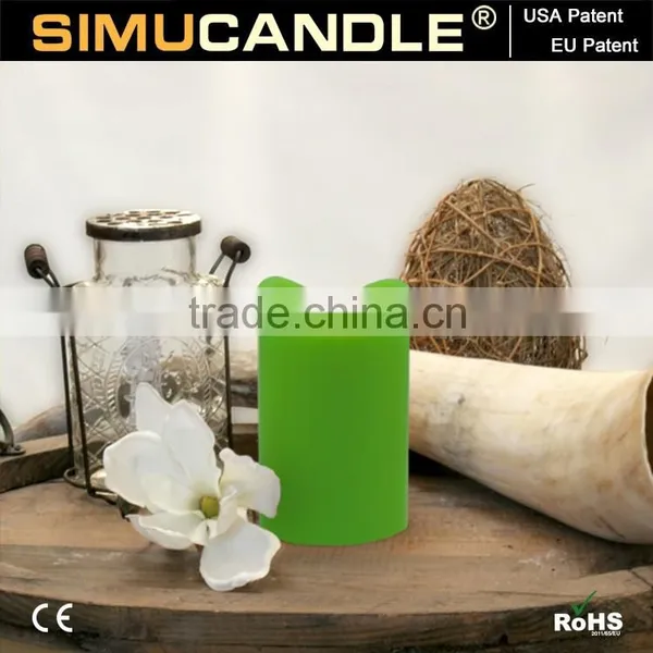 Moving Flame With Flickering Battery Operated Timer Wax LED Candle, With USA and EU Patent