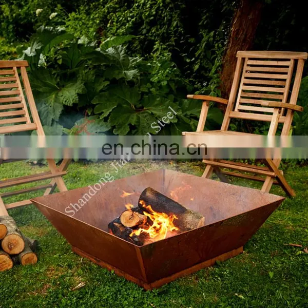 Customized Size Outdoor Wood Burning Garden Fire Pit Square Large Steel Fire Bowl photo-4