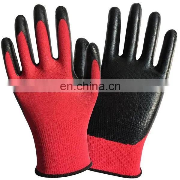 Black Nylon Liner Purple Foam Nitrile Coated Garden Glove For Women photo-2