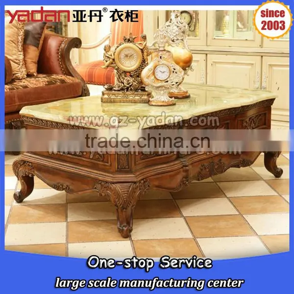Luxury Modern Wood and Marble Coffee Table photo-6