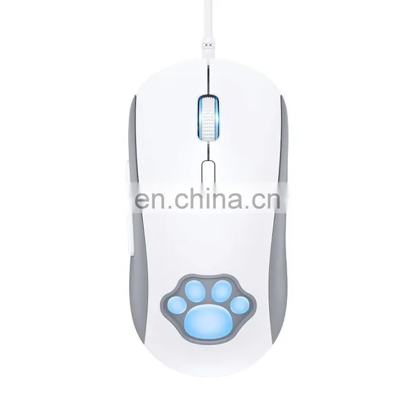 CW918 Cat Paw Game Mouse 7 Color RGB 7200DPI Universal Usb Wired Gaming Mouse For Computer