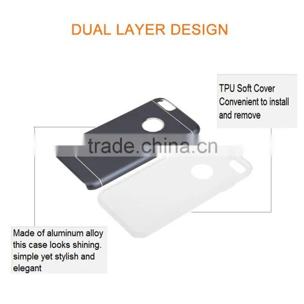 2016 New Arrival Dual Aluminum Case for Iphone 6 Matte Black Housing photo-5