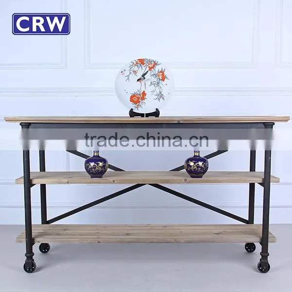 AF-901 Metal Frame Reclaimed Wood Furniture Pine Console Table Quality Choice photo-3