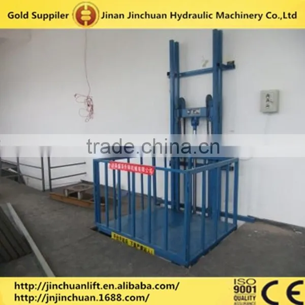 500KG Guide Rail Hoist Chain Cargo Lift, Warehouse Hydraulic Cargo Lift photo-5