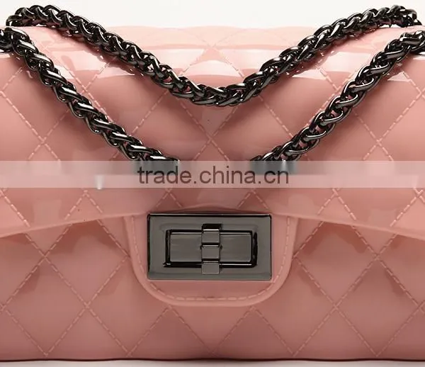 Ling Grid Chain Jelly Handbag Fashion photo-2