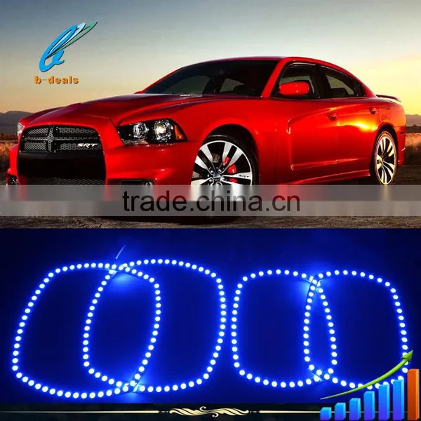 RGB Multi-Color LED Angel Eyes Halo Rings Kit For 2011-2014 Dodge Charger With Remote photo-3
