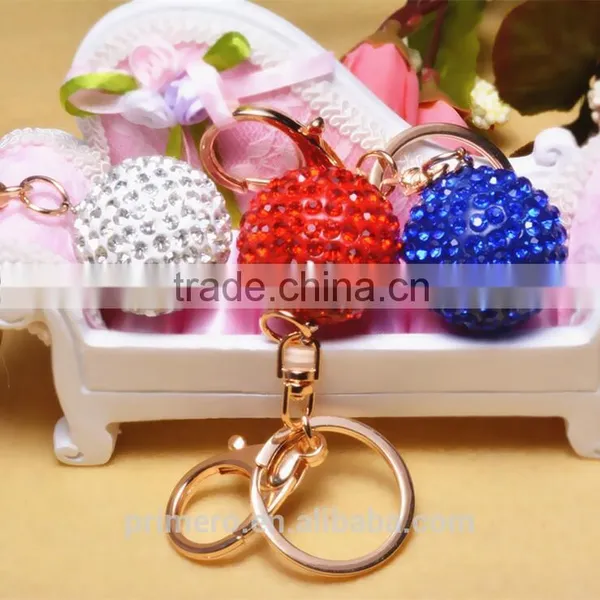 3D Alloy Metal Luxury Car Crystal Rhinestone Ball Keyring Keychain Wholesale photo-2