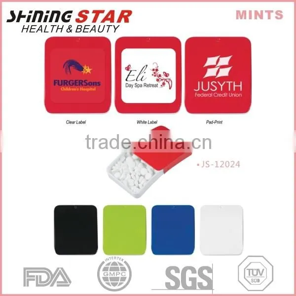Various colors sugar free mints tin