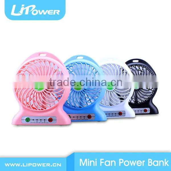 Rechargable Super Strong Wind Desk Mini Fan With Power Bank Function Adjustable Speed and LED Flashlight photo-5