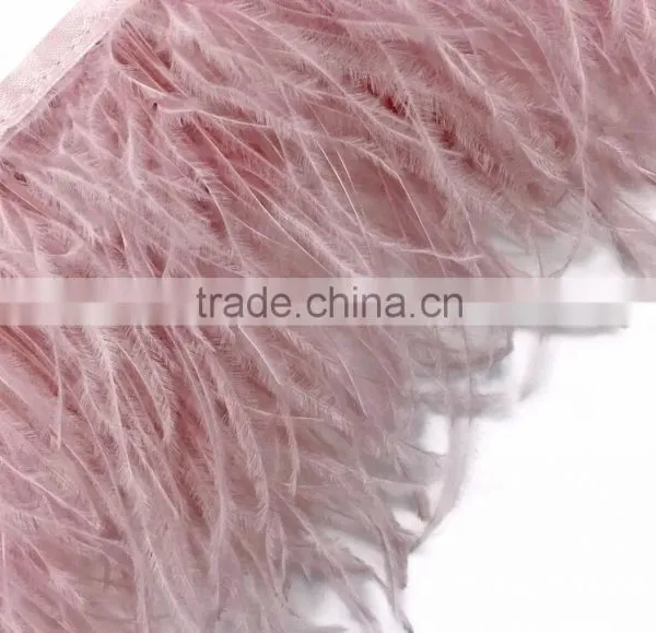Factory Wholesale 15-20cm Thicken Ostrich Feather Trim Moq 5m/color photo-4